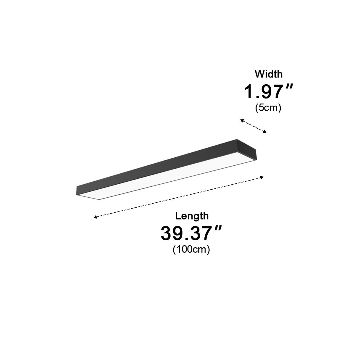 Hanglamp LED Rechthoek Zwart Aluminium Kantoor Vergaderzaal Woonkamer Lineaire Pendellamp Langwerpig Plafondlamp Modern Minimalistische Verlichting | Sansoti