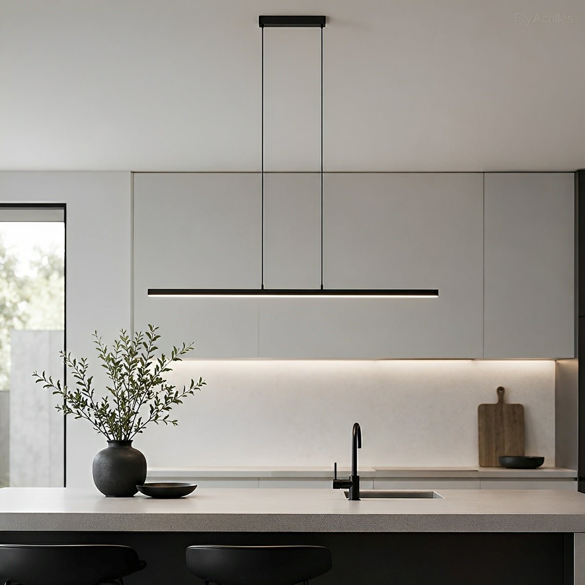Pendant Light Aluminum Black Adjustable LED 3 Light Settings Living Room Kitchen Dining Room Modern Scandinavian Design | Sansoti
