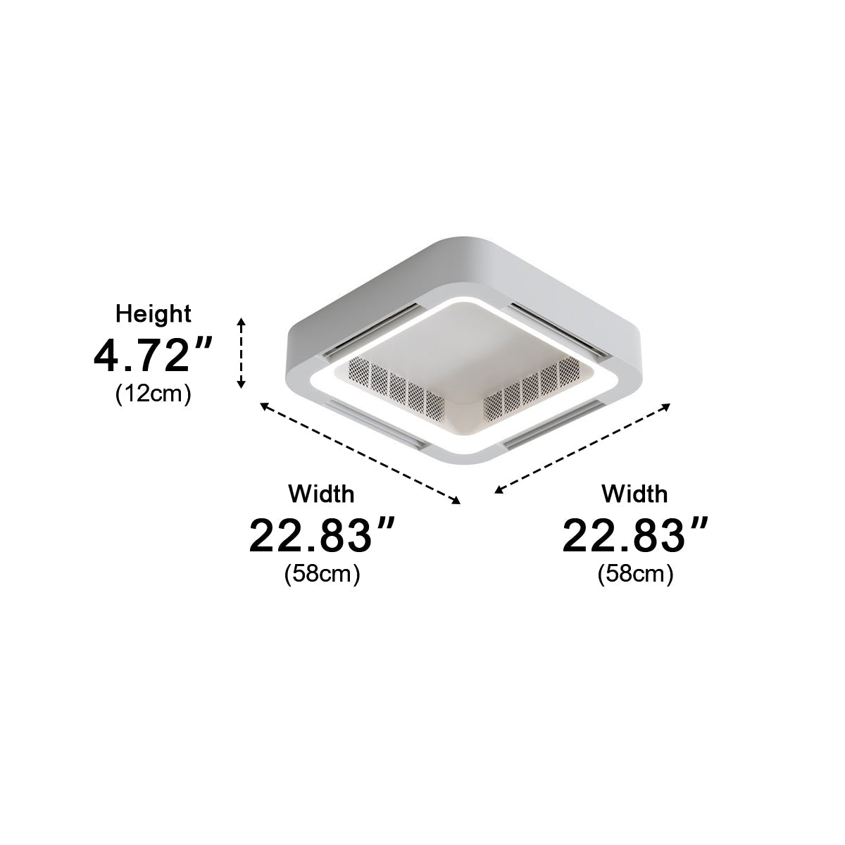 LED Ceiling Light with Fan, Dimmable, 45W, 4500lm, Remote Control, White, Modern, Minimalist, Living Room | Sansoti