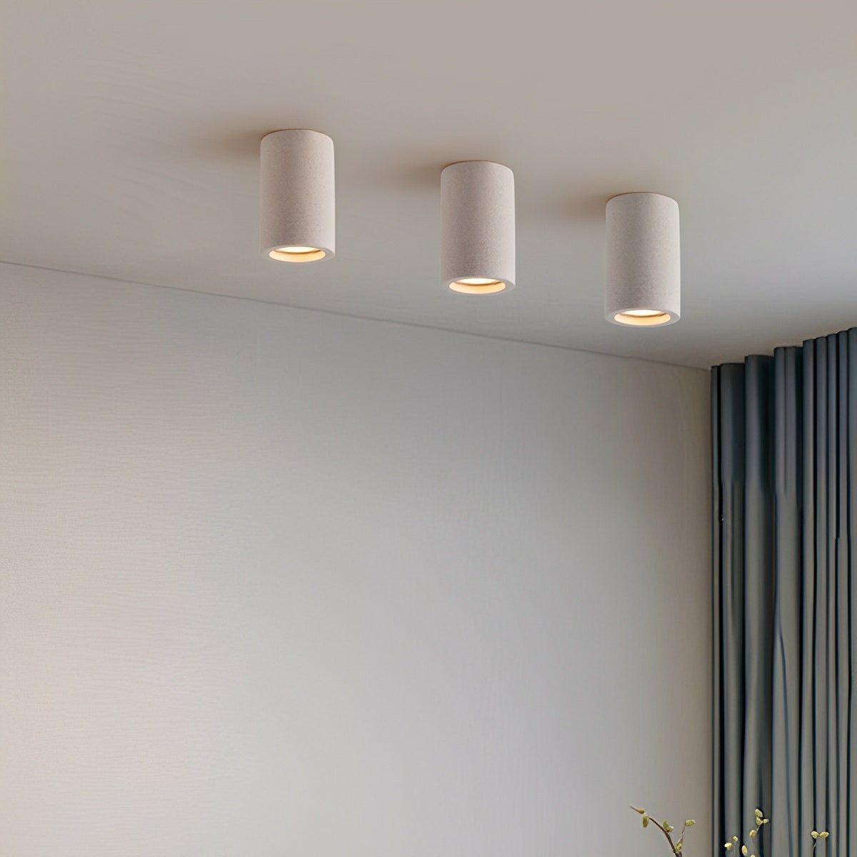 Aufbauleuchte Beton Grau GU10 LED Deckenlampe Wohnzimmer Schlafzimmer Küche Industrial Betonoptik Deckenstrahler Aufbauleuchte Minimalistische Beleuchtung | Restfield