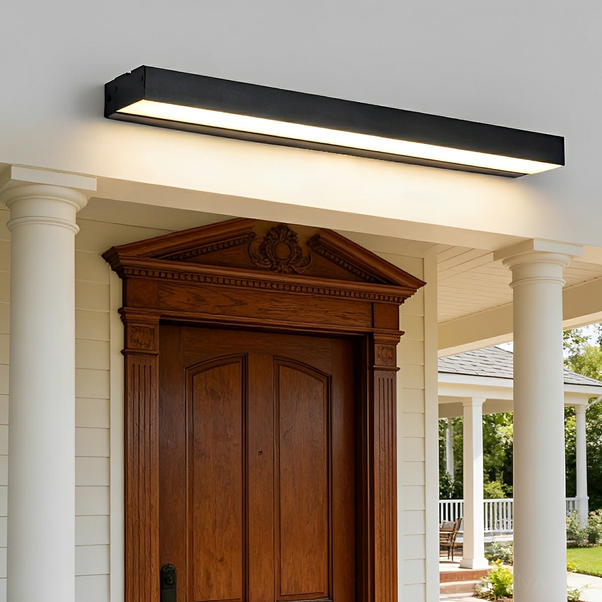 LED-Außenwandlampe Schwarz Wasserdicht Minimalistisches Streifendesign Beleuchtung Fassade Garten Außenwand Eingang | Sansoti