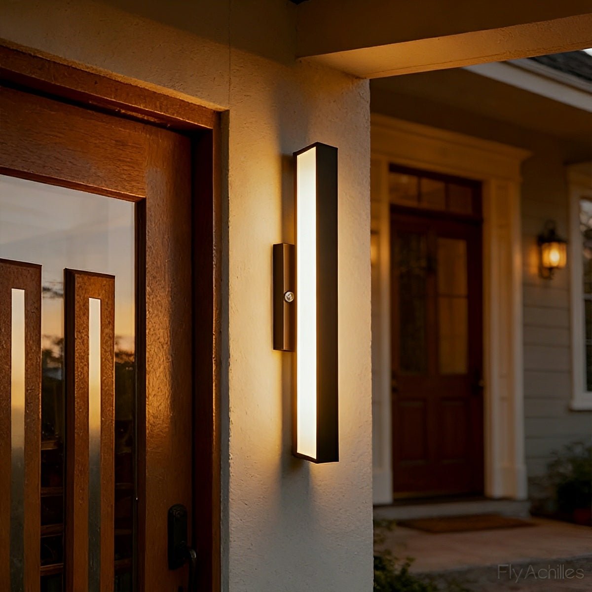Rectangular Black Outdoor Wall Light with Motion Sensor IP65 Waterproof LED Lighting for Facades, Garden Paths and Entrances | Sansoti
