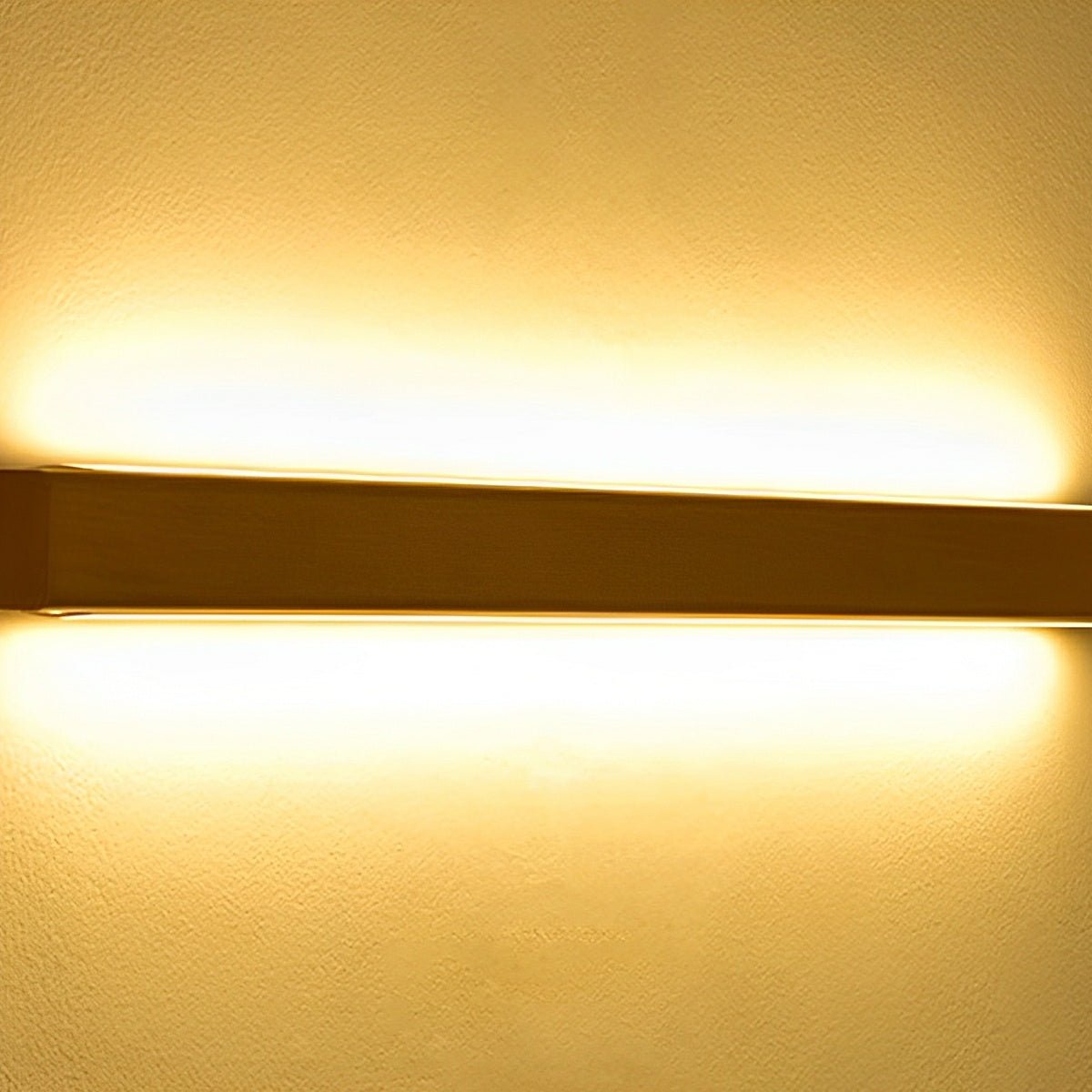 Applique murale LED en bois longue rectangulaire à intensité variable, éclairage haut-bas, design scandinave, intérieur moderne et chaleureux | Sansoti