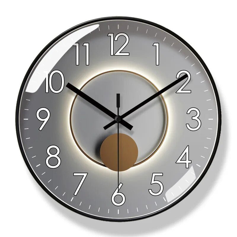 Wanduhr, schwarz, 30 cm, skandinavisch, minimalistisch, Quarzuhrwerk, leise, für Wohnzimmer, Küche und Büro, Dekoration | Sansoti