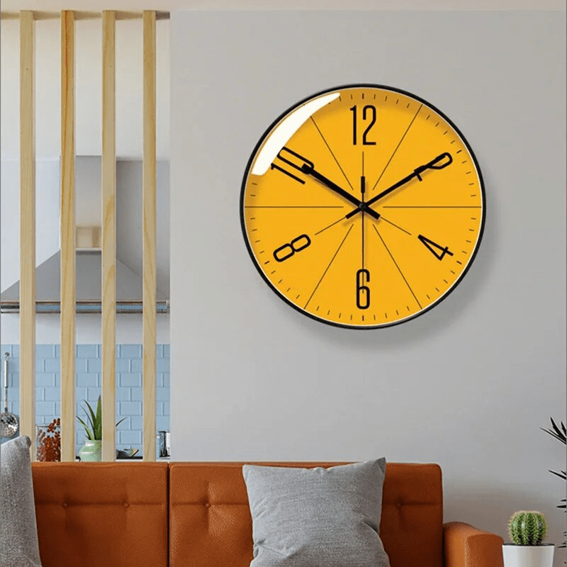 Stille Wandklok 30cm Scandinavisch Design Zwart Wit Goud Grijs Oranje Quartz Woonkamer Keuken Kantoor | Sansoti