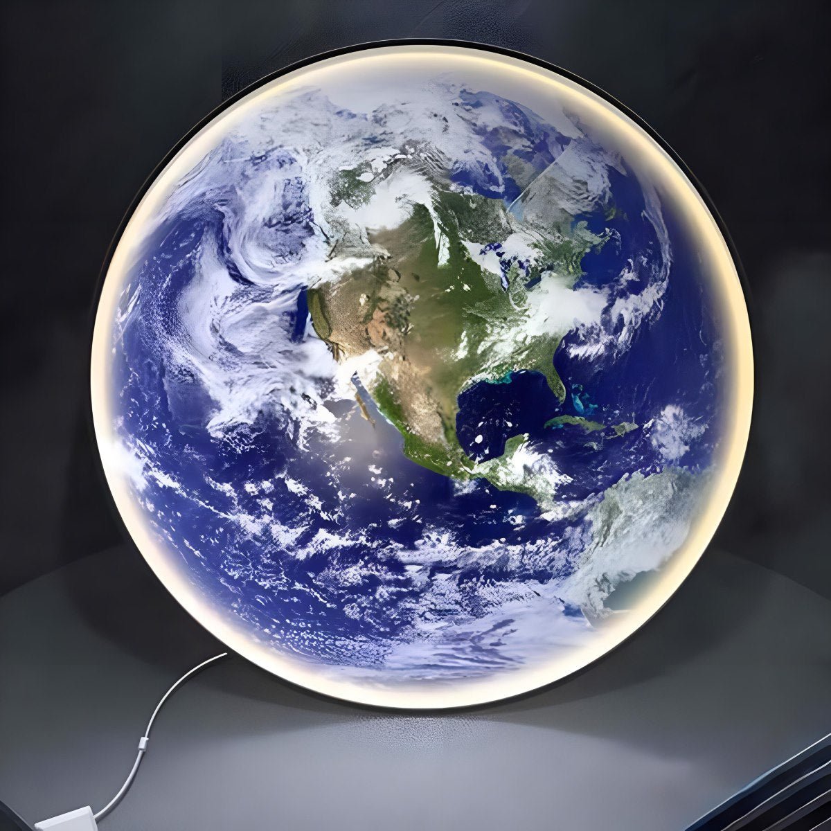 Globe Wall Lamp LED 3D Earth Globe Dimmable Blue Acrylic Iron Modern Interior Lighting Living Room | Sansoti