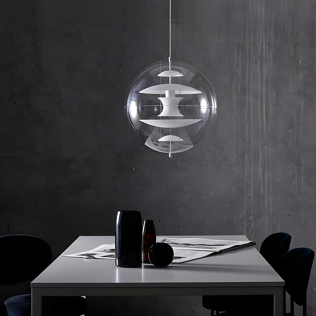 Suspension Boule Acrylique Or Transparent Salon Salle à Manger 7W LED Dimmable Planète Lampe Boule en Verre Cuisine Bar Lampe Design | Restfield