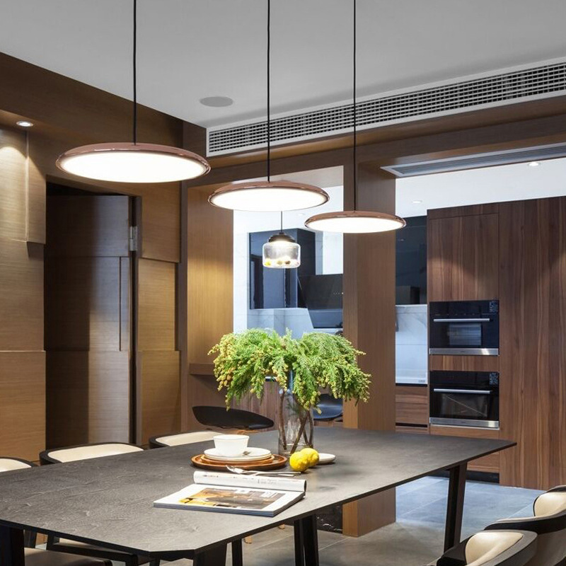 Scandinavian LED Ceiling Light Round Pendant Light Metal Acrylic Nordic Design Living Room Dining Room Hallway Bedroom | Sansoti