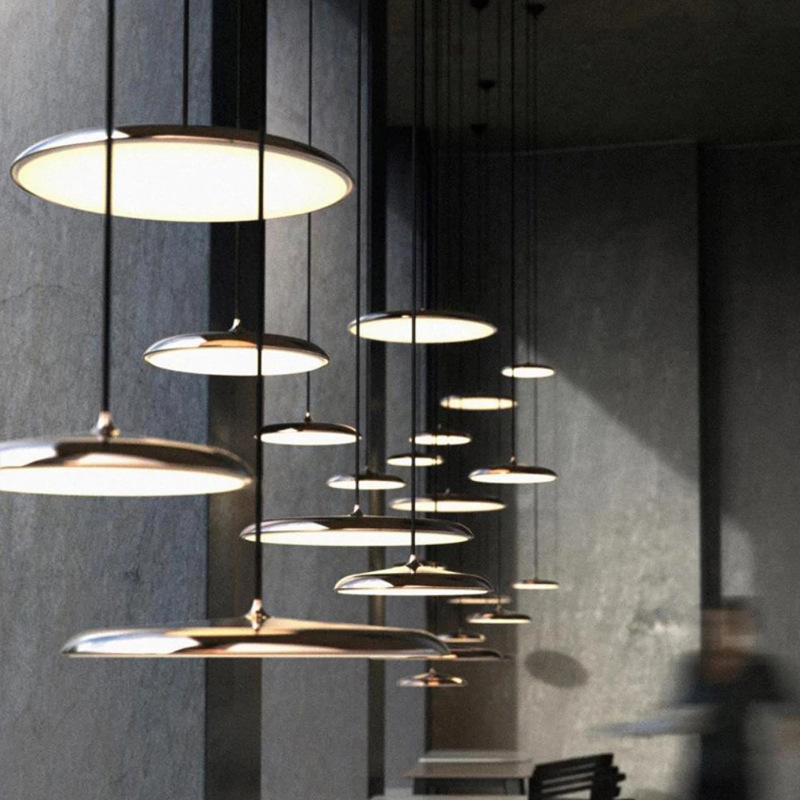 Scandinavian LED Ceiling Light Round Pendant Light Metal Acrylic Nordic Design Living Room Dining Room Hallway Bedroom | Sansoti