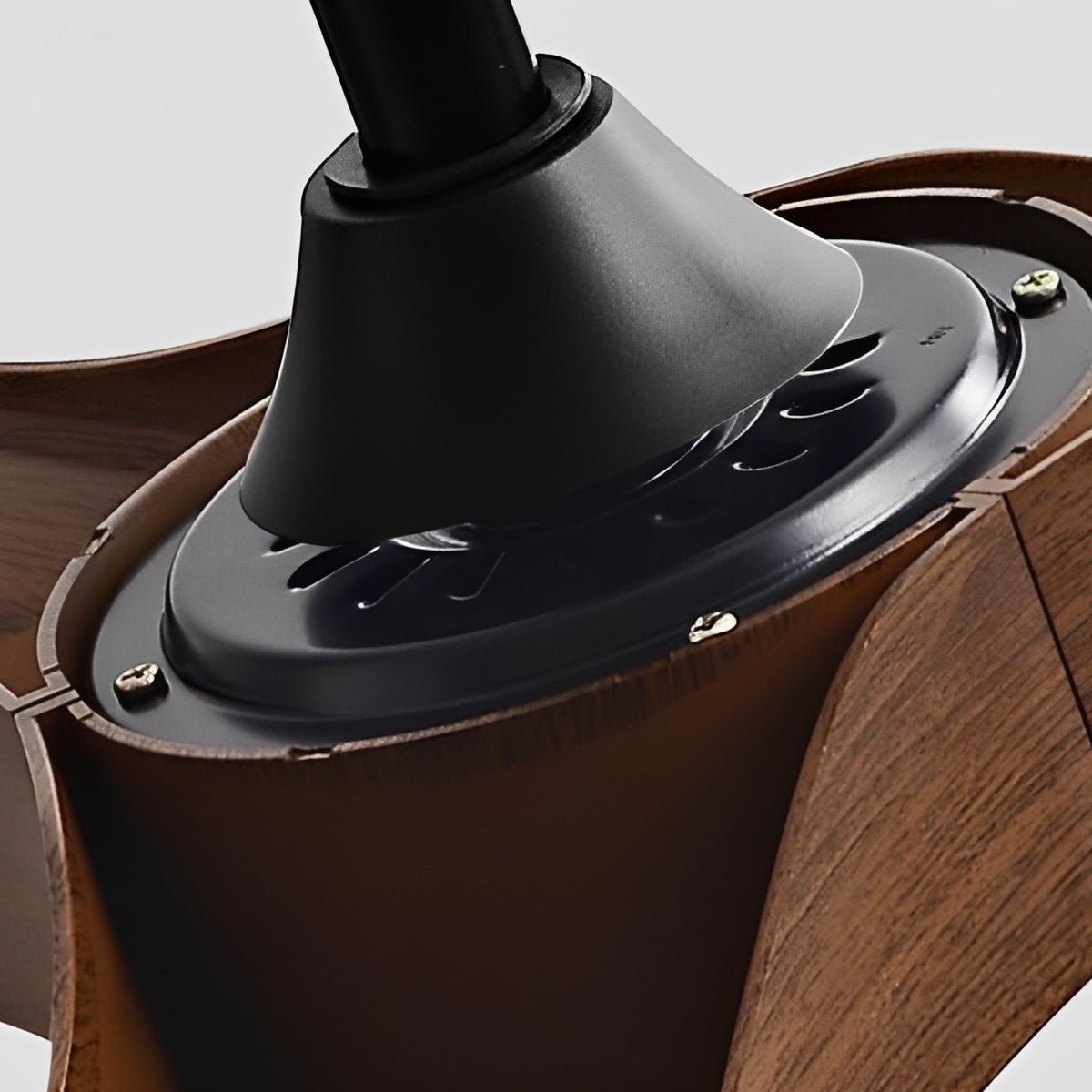 Ceiling fan DC motor 6 speeds reversible quiet minimalist white black wood 42-60 inch energy-efficient | Sansoti