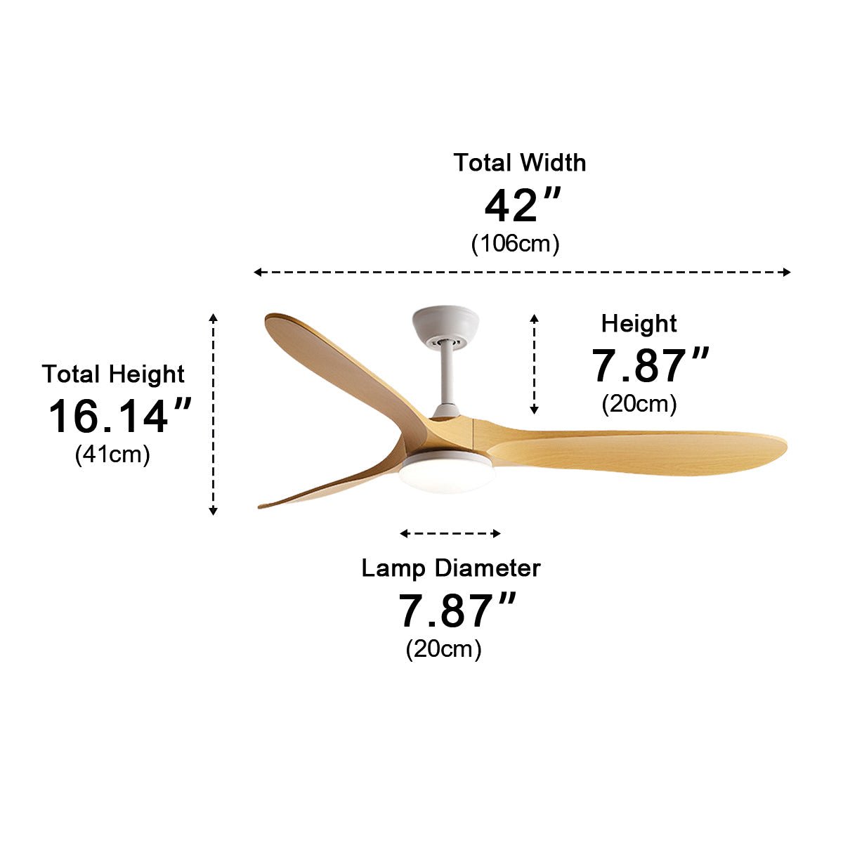 Ceiling fan with LED lighting, whisper-quiet motor, 6 speeds, reversible, Scandinavian design, living room | Sansoti