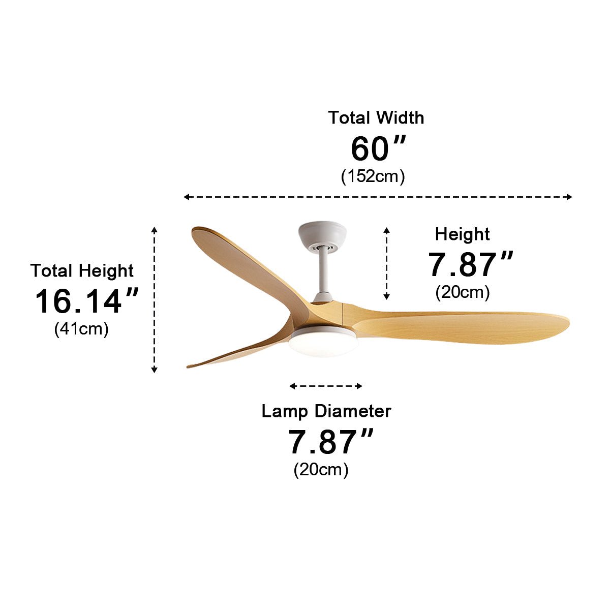Ceiling fan with LED lighting, whisper-quiet motor, 6 speeds, reversible, Scandinavian design, living room | Sansoti