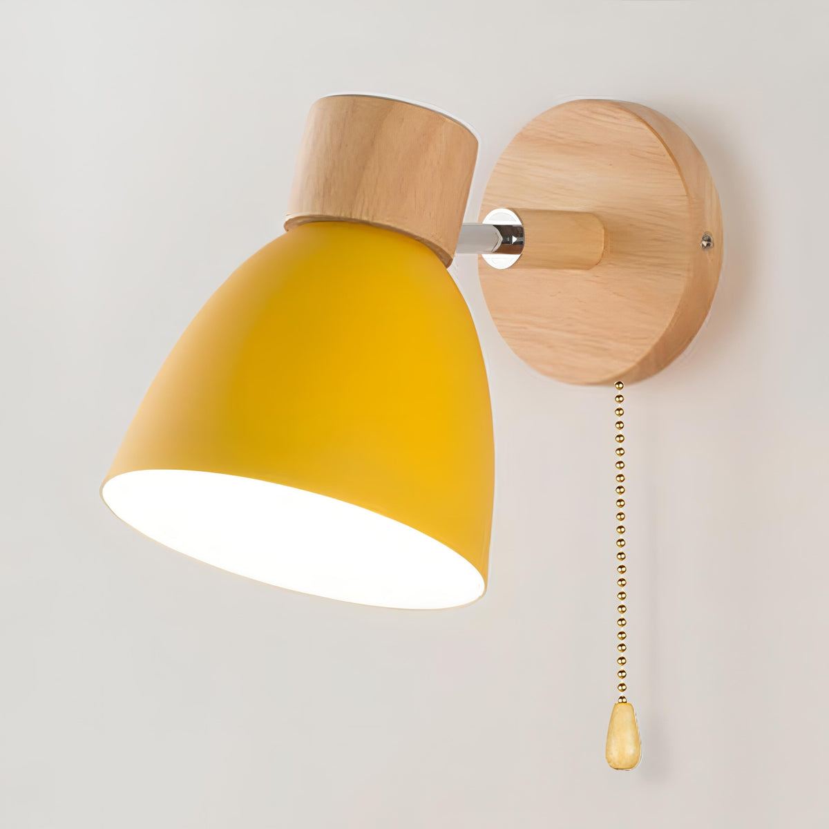 Wall Lamp with Pull Switch Scandinavian Design Fabric Shade E27 Fitting Atmospheric Reading Light Living Room | Sansoti