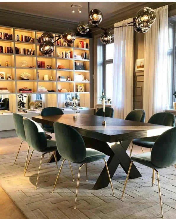 Glazen Kroonluchter met Vertakkingen Messing Zwart Amber Grijs Keuken Eetkamer Dimbaar LED Design Hanglamp | Sansoti