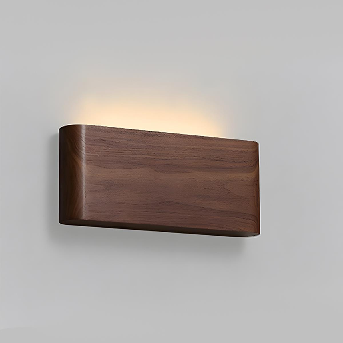 Wandlamp Hout Walnoot LED 6W Binnen Woonkamer Slaapkamer Rechthoek Dimbaar Wandverlichting Japandi Interieur Sfeerverlichting | Sansoti