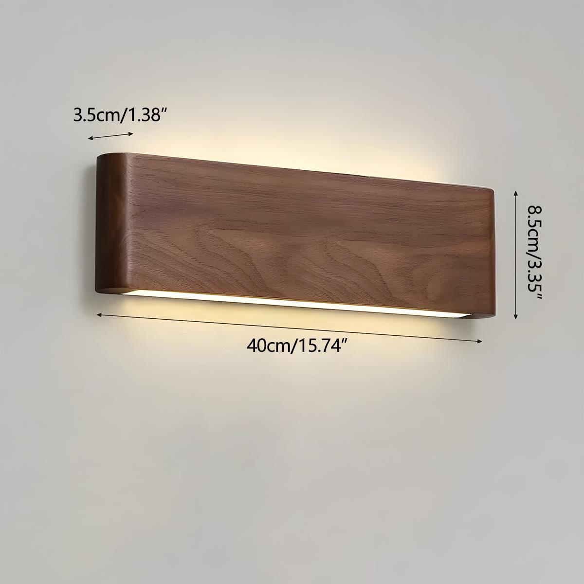 Wandlamp Hout Walnoot LED 6W Binnen Woonkamer Slaapkamer Rechthoek Dimbaar Wandverlichting Japandi Interieur Sfeerverlichting | Sansoti