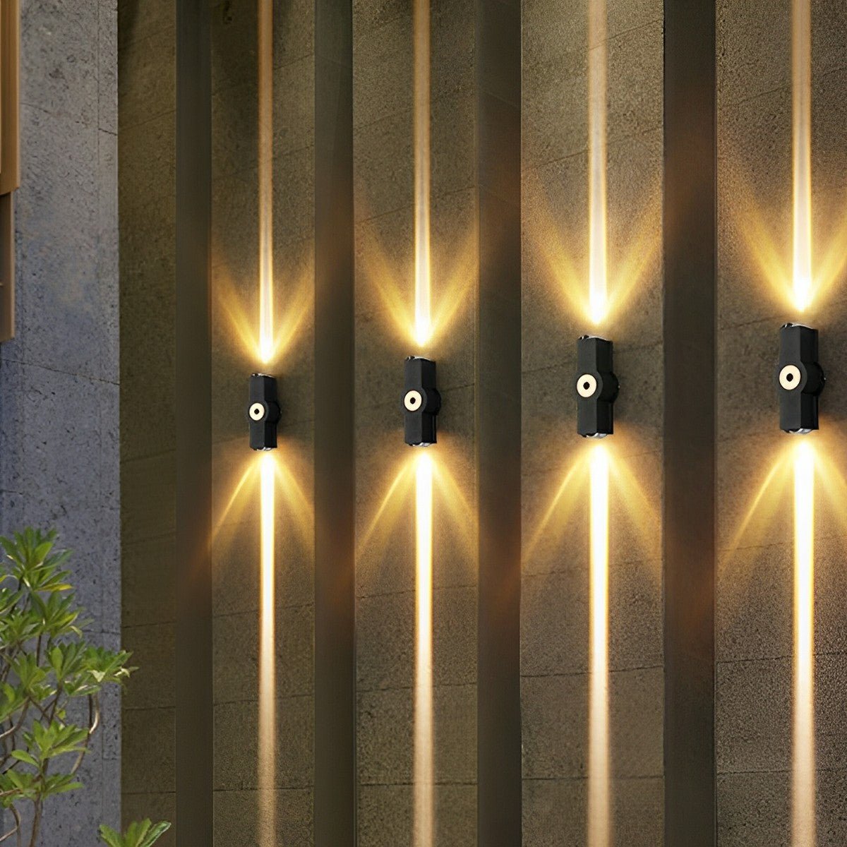 Black LED Outdoor Wall Light Adjustable Multiple Spotlights Waterproof IP65 Garden Lighting Modern Facade Light Outdoor Lighting | Sansoti