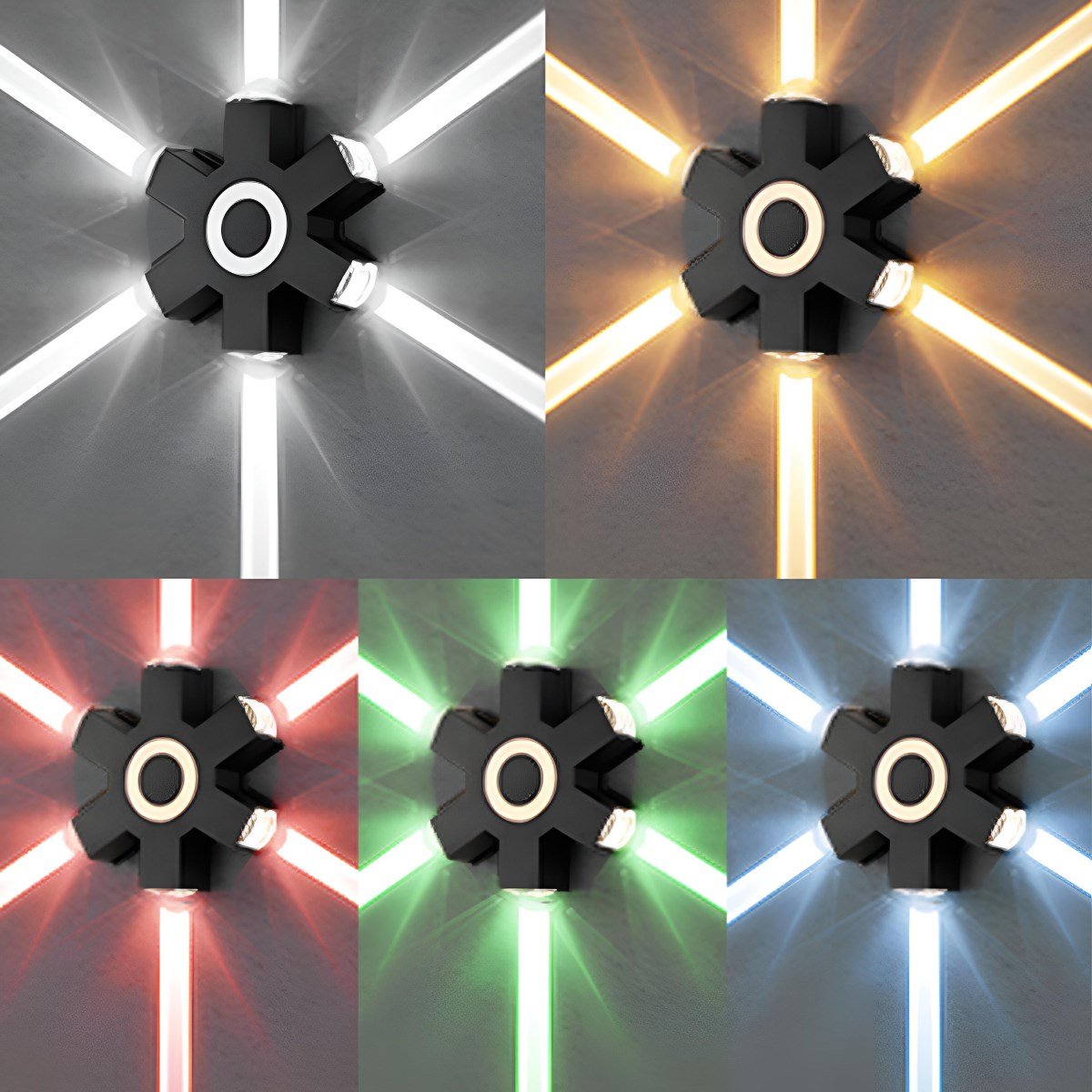 Black LED Outdoor Wall Light Adjustable Multiple Spotlights Waterproof IP65 Garden Lighting Modern Facade Light Outdoor Lighting | Sansoti