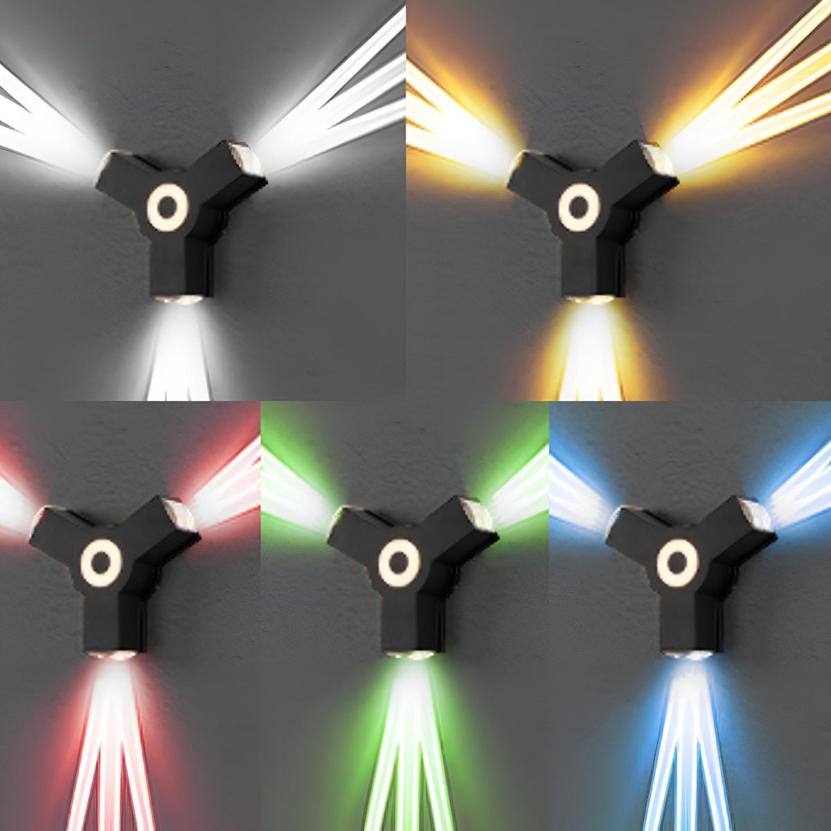 Black LED Outdoor Wall Light Adjustable Multiple Spotlights Waterproof IP65 Garden Lighting Modern Facade Light Outdoor Lighting | Sansoti
