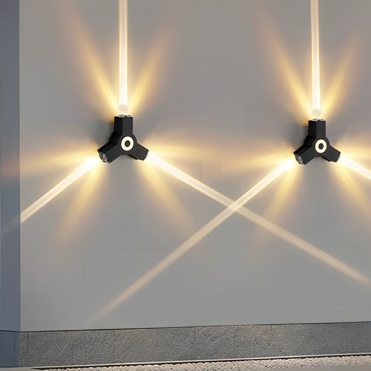 Black LED Outdoor Wall Light Adjustable Multiple Spotlights Waterproof IP65 Garden Lighting Modern Facade Light Outdoor Lighting | Sansoti