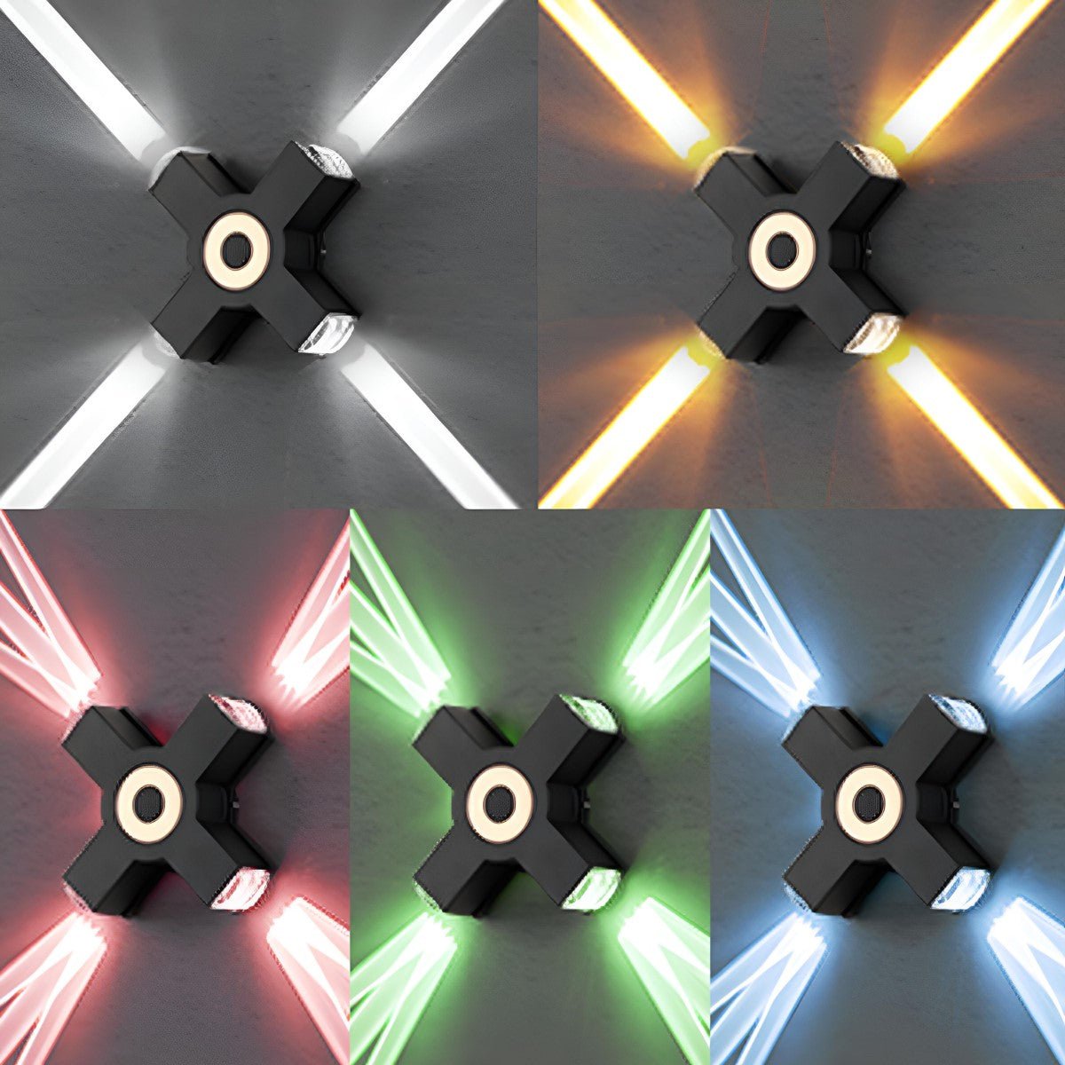 Black LED Outdoor Wall Light Adjustable Multiple Spotlights Waterproof IP65 Garden Lighting Modern Facade Light Outdoor Lighting | Sansoti
