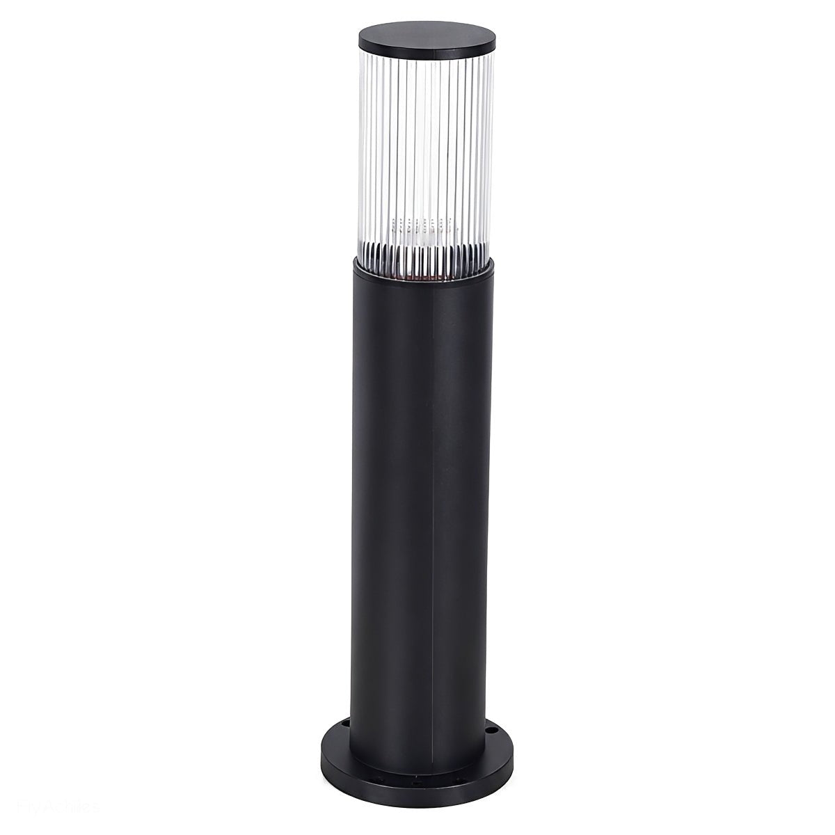 Lampe de jardin LED cylindrique en aluminium noir de 40-80 cm, éclairage extérieur câblé pour allées, accès et villas | Sansoti