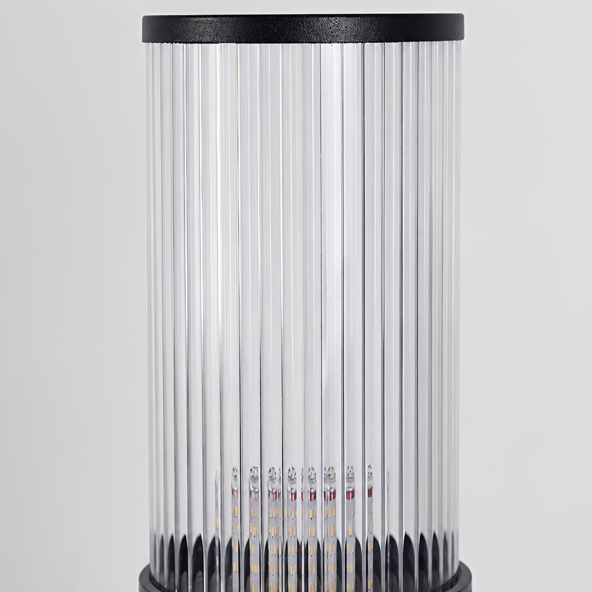 Lampe de jardin LED cylindrique en aluminium noir de 40-80 cm, éclairage extérieur câblé pour allées, accès et villas | Sansoti