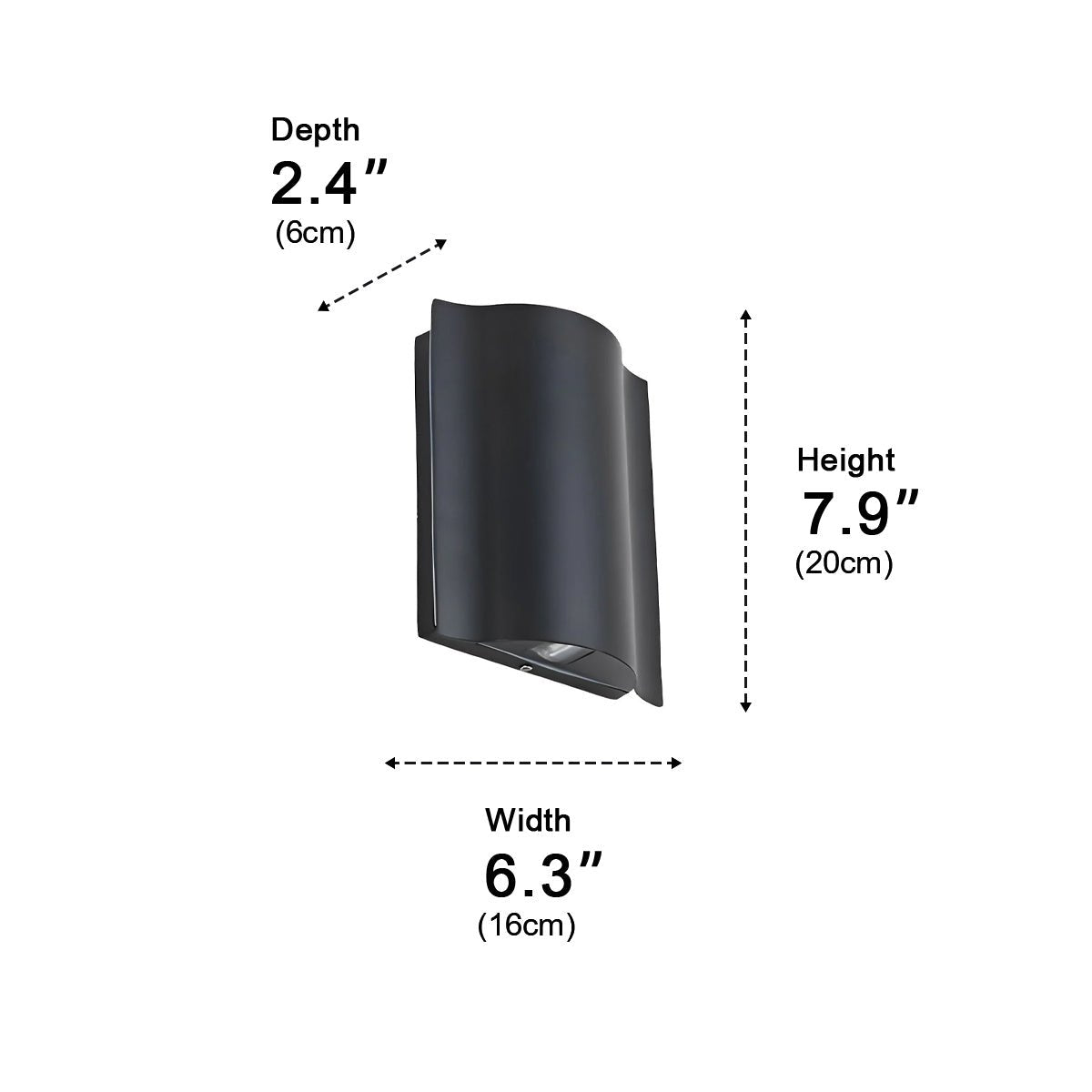 Schwarze Aluminium-Außenwandleuchte wasserdicht IP54 LED-Wellenmuster Up-Down-Beleuchtung 2-6 Spots Garten | Sansoti