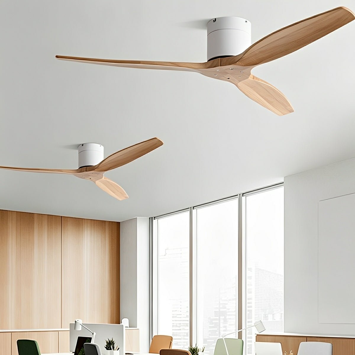 Plafondventilator Hout 3 Bladen DC Motor Omkeerbaar Fluistercomfortabel Modern Scandinavisch Interieur | Sansoti