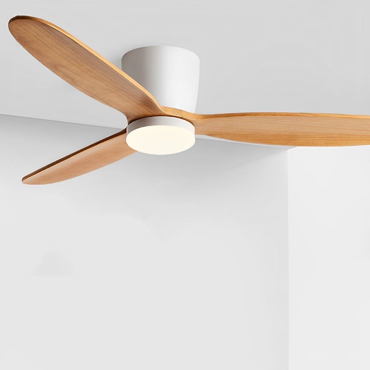 Deckenventilator Mit Lampe Holz 6 Geschwindigkeiten DC Motor Weiß Wohnzimmer Schlafzimmer Esszimmer Skandinavisch Dimmbar LED Fernbedienung | Restfield