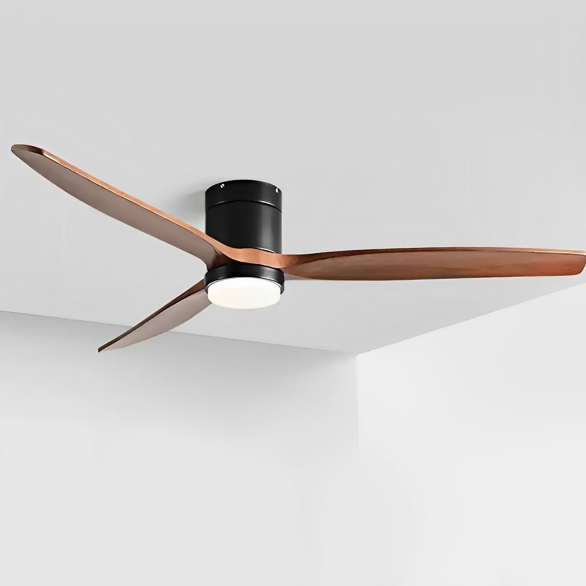 Deckenventilator mit Beleuchtung, 6 Geschwindigkeitsstufen, Gleichstrommotor, Holzflügel, einstellbare Farbtemperatur | Sansoti