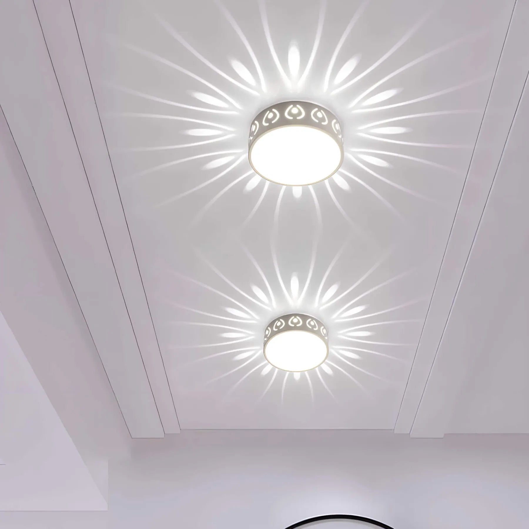 LED Plafondlamp Kristal Acryl Warm Wit Koud Wit Gang Hal Balkon Decoratief Stralend Lichtpatroon Opbouw Plafonnière | Sansoti