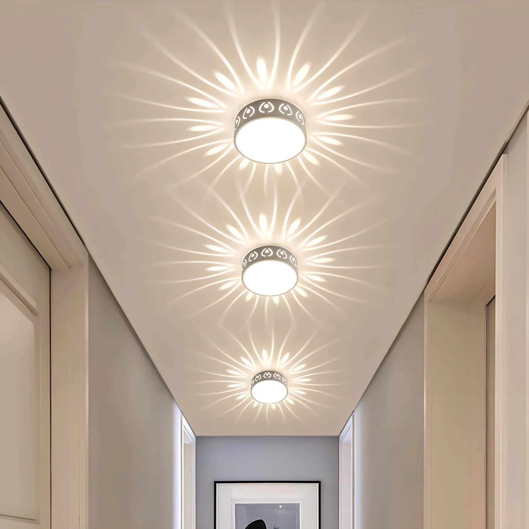 LED Plafondlamp Kristal Acryl Warm Wit Koud Wit Gang Hal Balkon Decoratief Stralend Lichtpatroon Opbouw Plafonnière | Sansoti