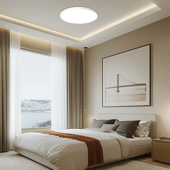 Ronde Plafondlamp Vlak Design LED Acryl Zwart Wit Goud Zilver Moderne Plafondverlichting Energiebesparend Woonkamer Slaapkamer | Sansoti