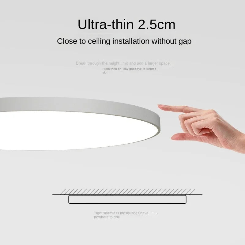 Ronde Plafondlamp Vlak Design LED Acryl Zwart Wit Goud Zilver Moderne Plafondverlichting Energiebesparend Woonkamer Slaapkamer | Sansoti