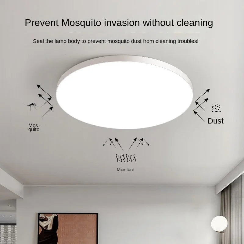 Ronde Plafondlamp Vlak Design LED Acryl Zwart Wit Goud Zilver Moderne Plafondverlichting Energiebesparend Woonkamer Slaapkamer | Sansoti