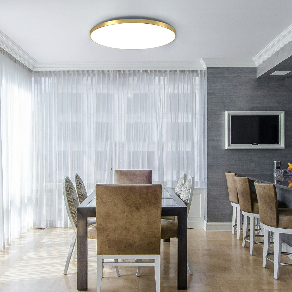 Ronde Plafondlamp Vlak Design LED Acryl Zwart Wit Goud Zilver Moderne Plafondverlichting Energiebesparend Woonkamer Slaapkamer | Sansoti