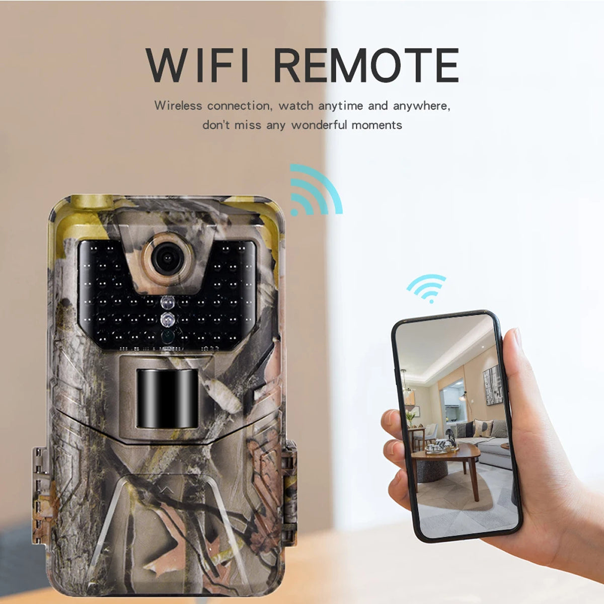 Wildcamera 1080P Infrarood Bewegingsdetectie WiFi Tuinobservatie Nachtzicht Camouflage Waterdicht Wildlifemonitoring | Sansoti