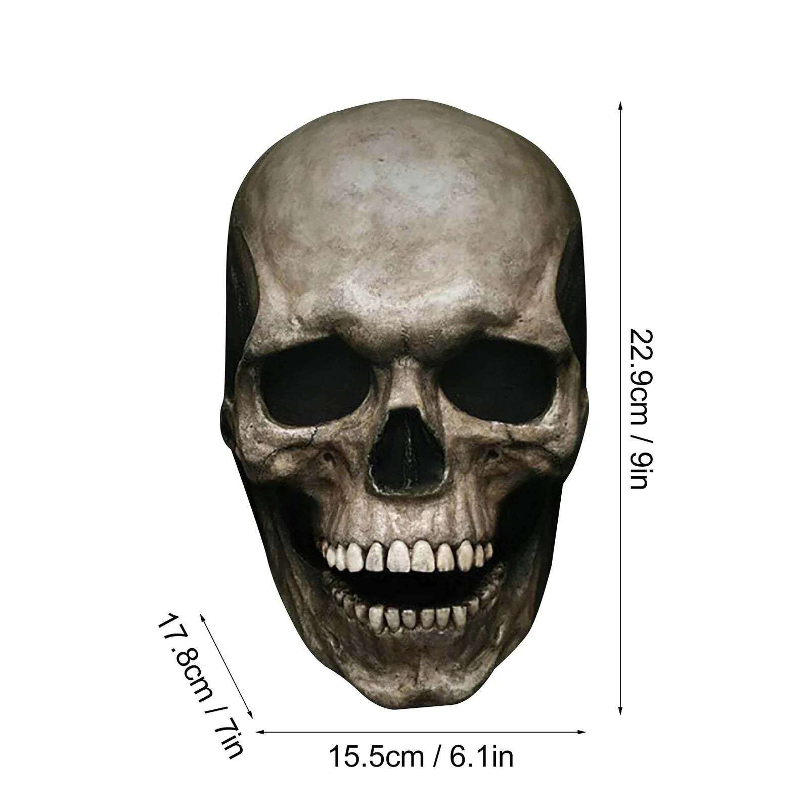 Schedel Masker met Bewegende Kaak Halloween Volhoofd Skelet Cosplay Kostuum Feest Accessoire Horror Latex | Sansoti