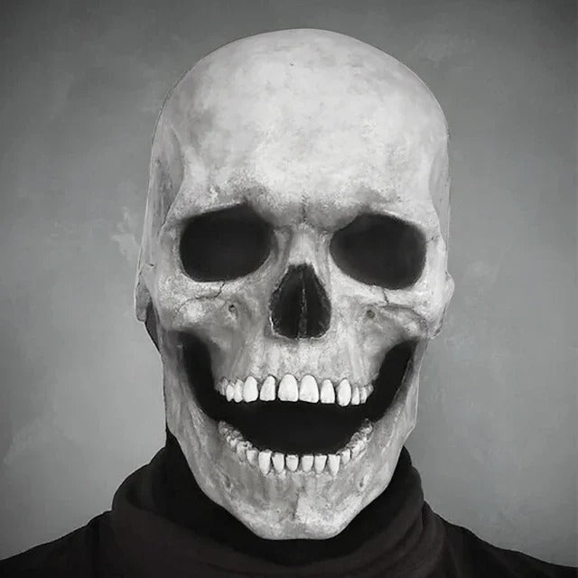 Schedel Masker met Bewegende Kaak Halloween Volhoofd Skelet Cosplay Kostuum Feest Accessoire Horror Latex | Sansoti