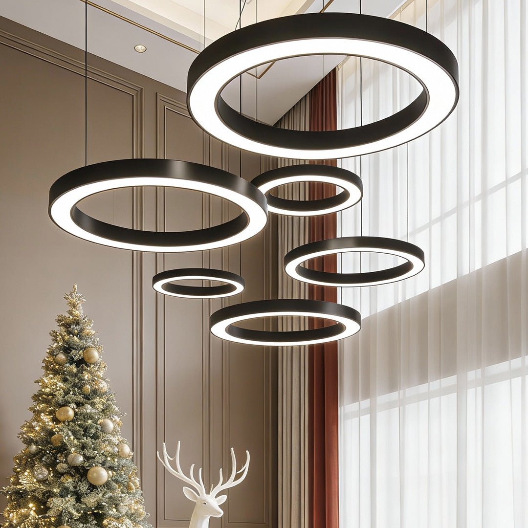 Industrielle LED-Ring-Pendelleuchte 6000K mit IP42 und Acryldiffusor | Restfield