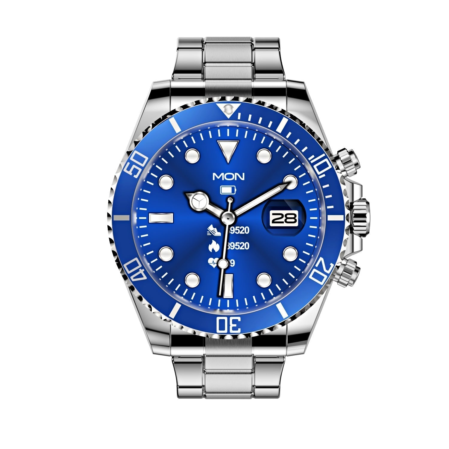 Multifunctioneel Heren Smartwatch met Bluetooth Gespreksfunctie – Roestvrijstalen Band met Draaibare Bezel – Hartslagmeting & Fitnesstracking | Sansoti