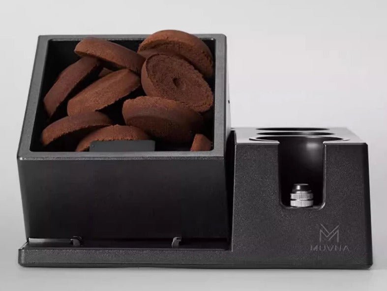 Espresso-Tampingstation mit Klopfbox für Kaffeemehl, 51–58 mm, verstellbare Barista-Arbeitsstation für die Kaffee-Ecke | Sansoti