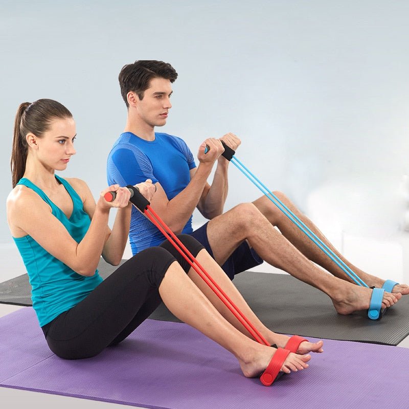 Multifunctionele Weerstandsband met Voetsteunen voor Fitness Thuis Training Krachttraining Volledig Lichaam | Sansoti