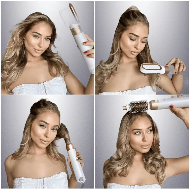 Professioneller 5-in-1 Airstyler mit Aufsätzen und Lufttechnologie für Trocknen, Locken, Volumen und glattes Haar | Restfield
