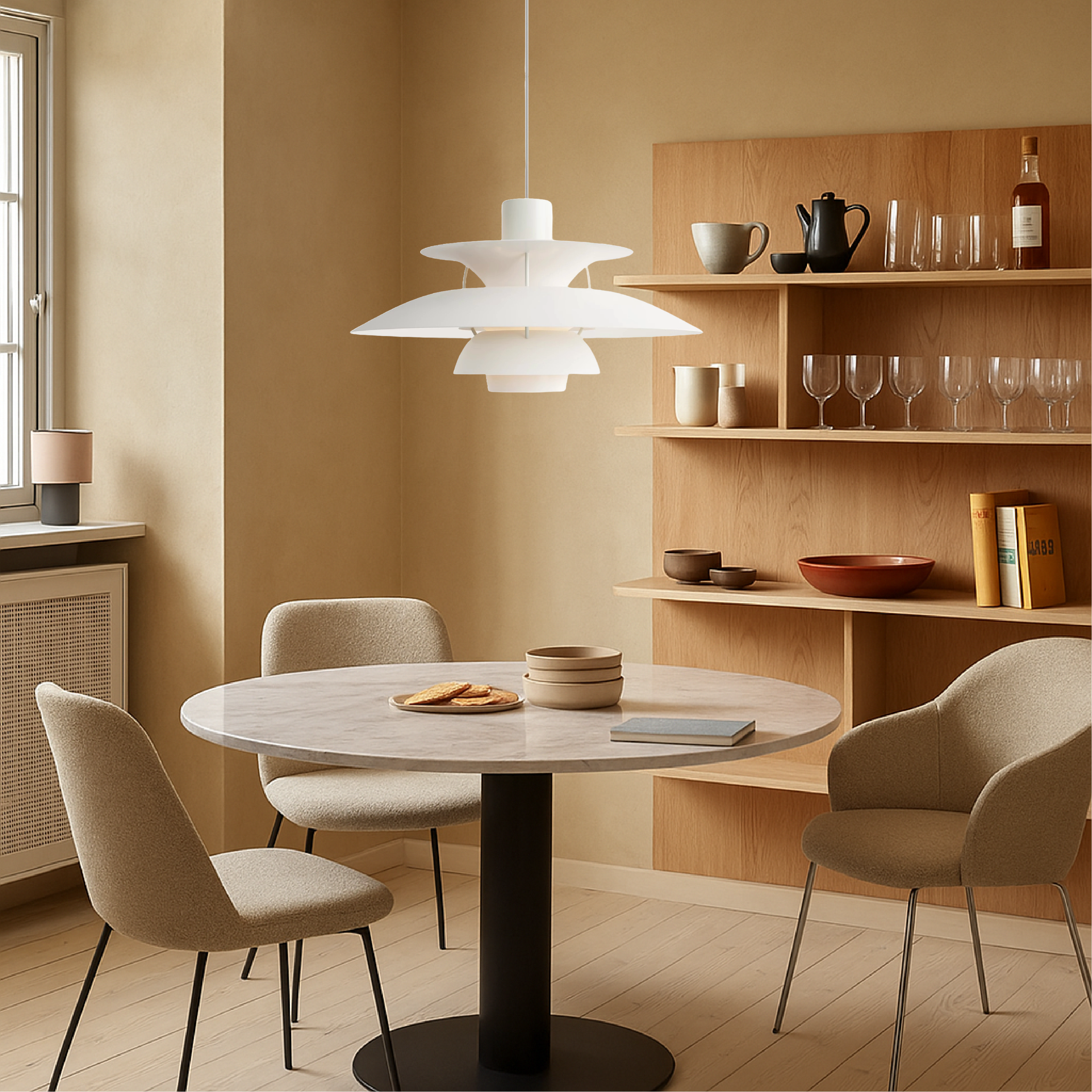 Suspension en aluminium superposé, design scandinave, noir et blanc, E27, pour salle à manger, îlot de cuisine et éclairage de plafond | Sansoti