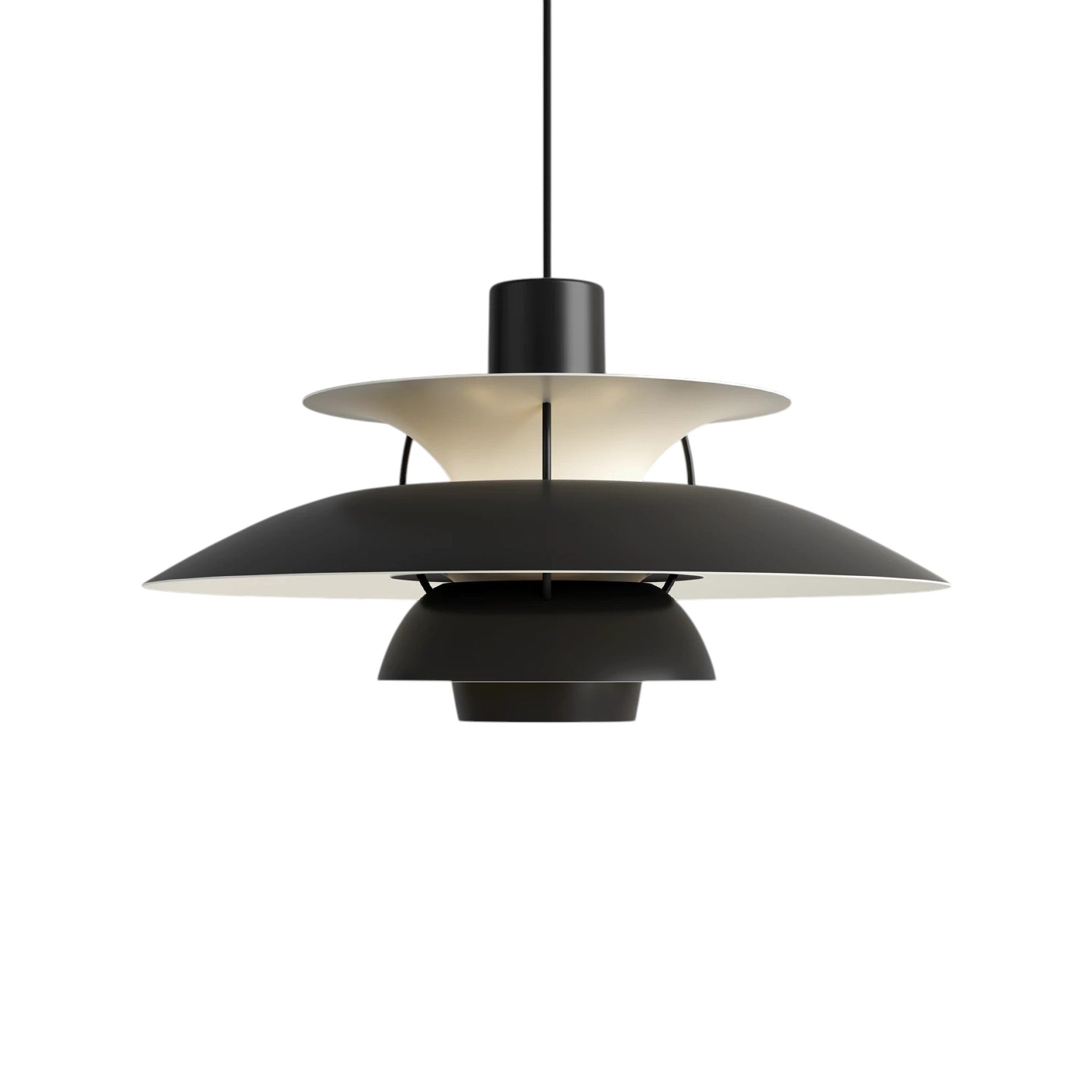 Suspension en aluminium superposé, design scandinave, noir et blanc, E27, pour salle à manger, îlot de cuisine et éclairage de plafond | Sansoti