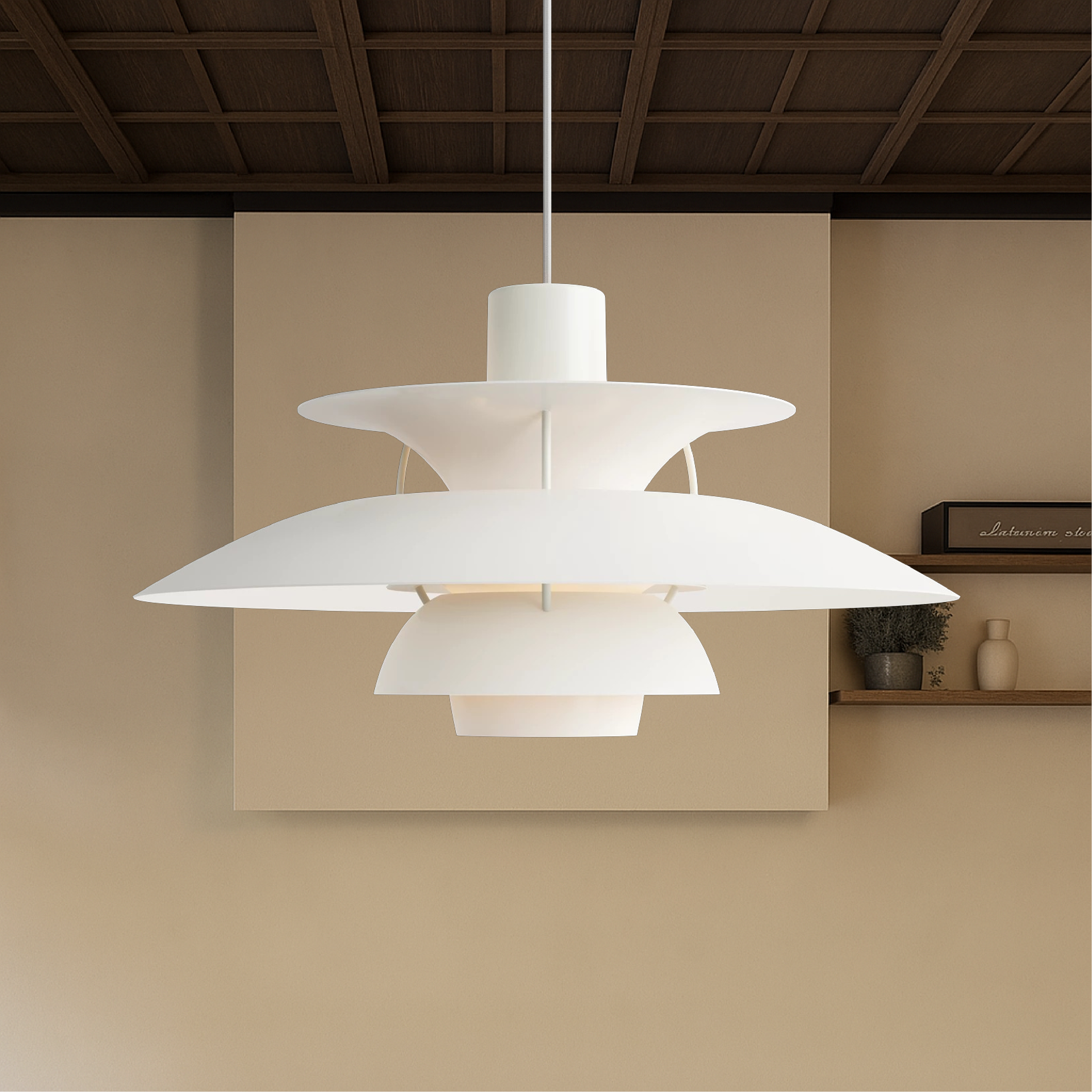 Suspension en aluminium superposé, design scandinave, noir et blanc, E27, pour salle à manger, îlot de cuisine et éclairage de plafond | Sansoti