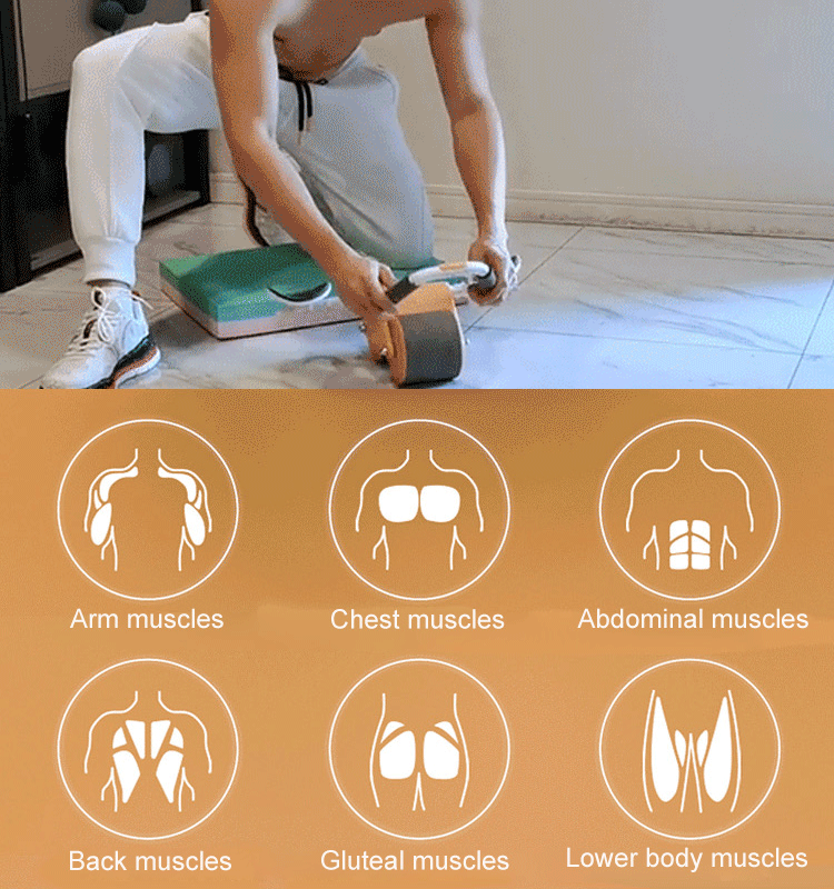 Buikwiel met Elleboogsteunen en Ergonomische Handvatten voor Volledige Core Training – Zwart/Grijs | Sansoti