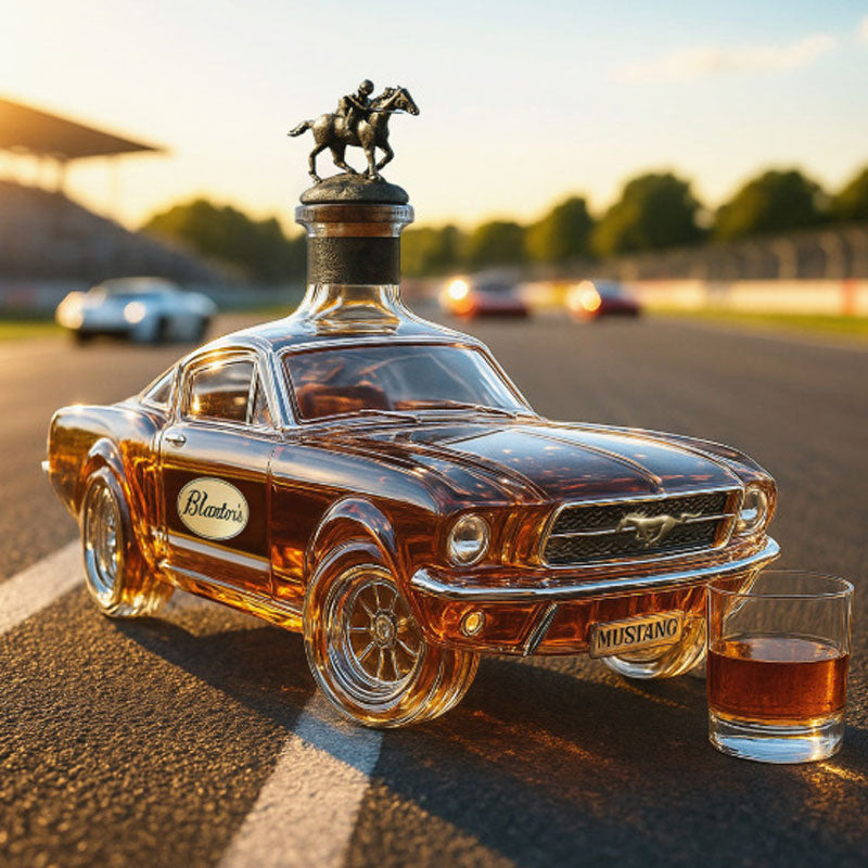 Auto-Whisky-Dekanter Glaskaraffe 750ml für die Hausbar mit 3D-Design Stilvoller Getränkespender Geschenk | Sansoti